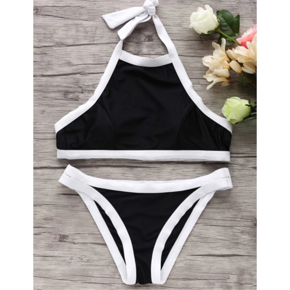 High Neck Halter Bikini Set